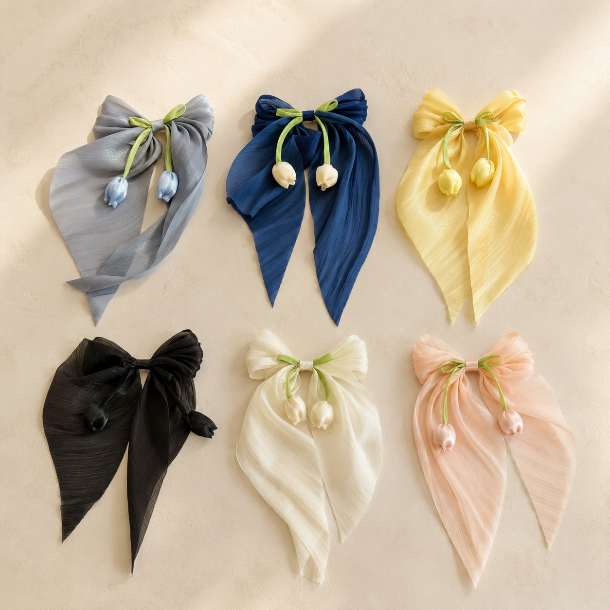 Amsterdam's Tulip Hair Bow with Raleu Watercolor Card