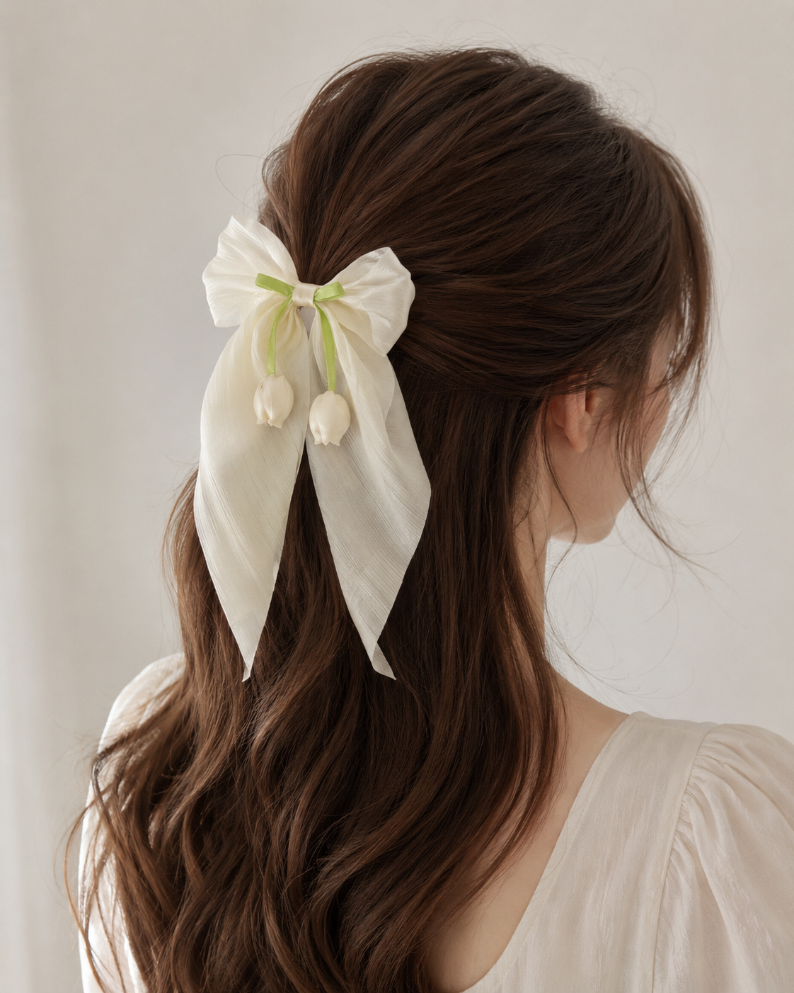Amsterdam's Tulip Hair Bow with Raleu Watercolor Card