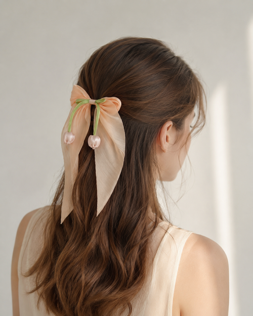 Amsterdam's Tulip Hair Bow with Raleu Watercolor Card