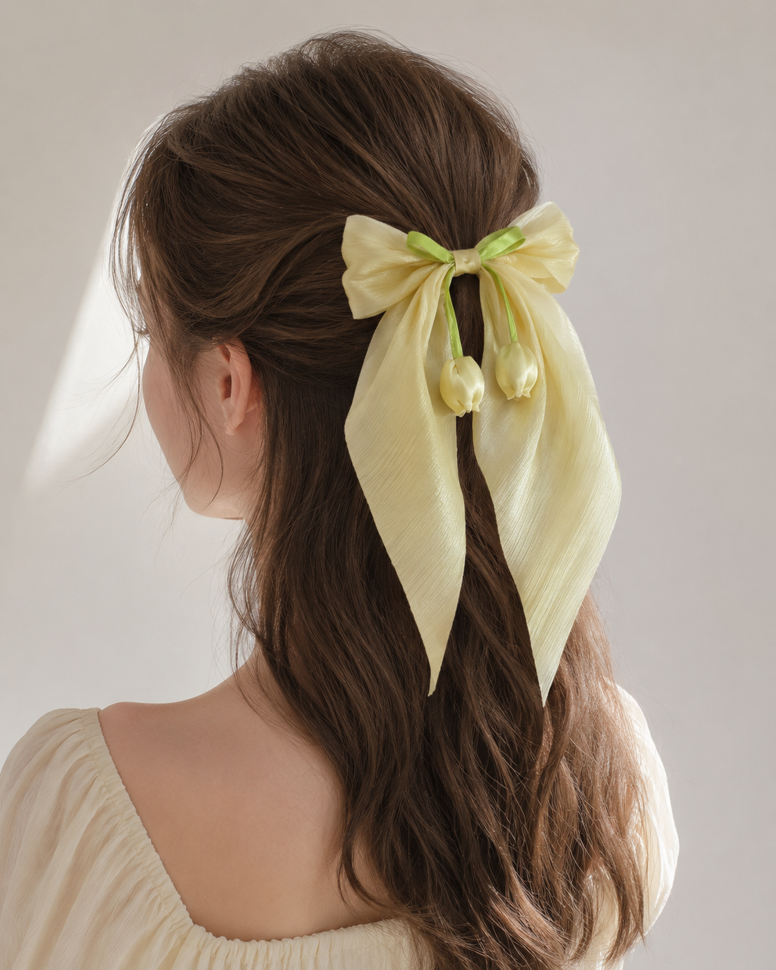 Amsterdam's Tulip Hair Bow with Raleu Watercolor Card