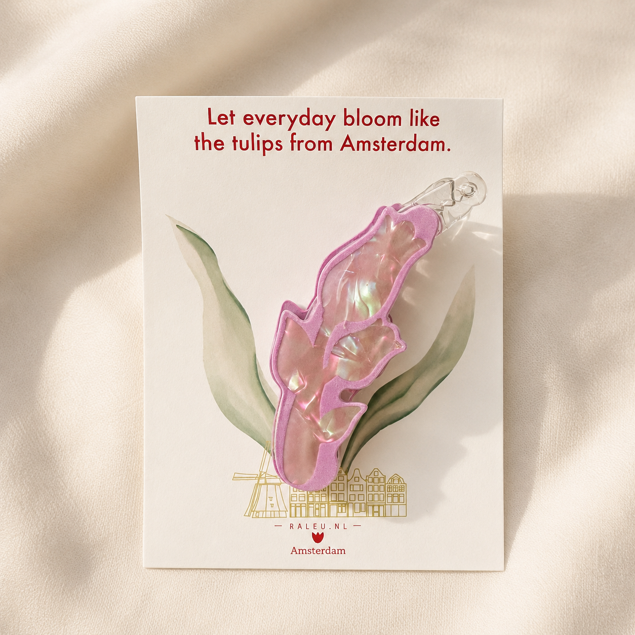 Tulip Hair clips with Raleu Watercolor Card