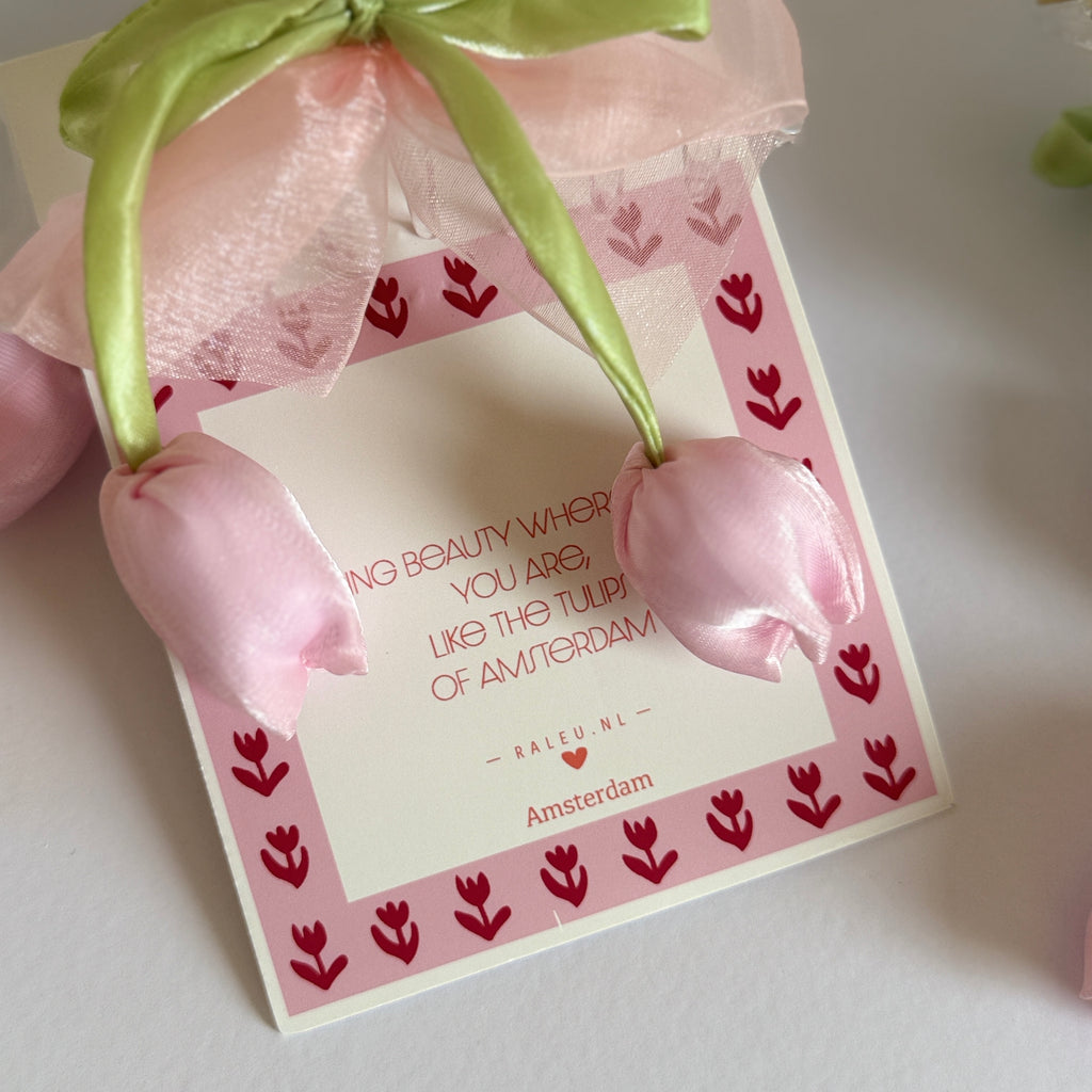 Amsterdam's Tulip Hair Bow Clips with Raleu Watercolor Card