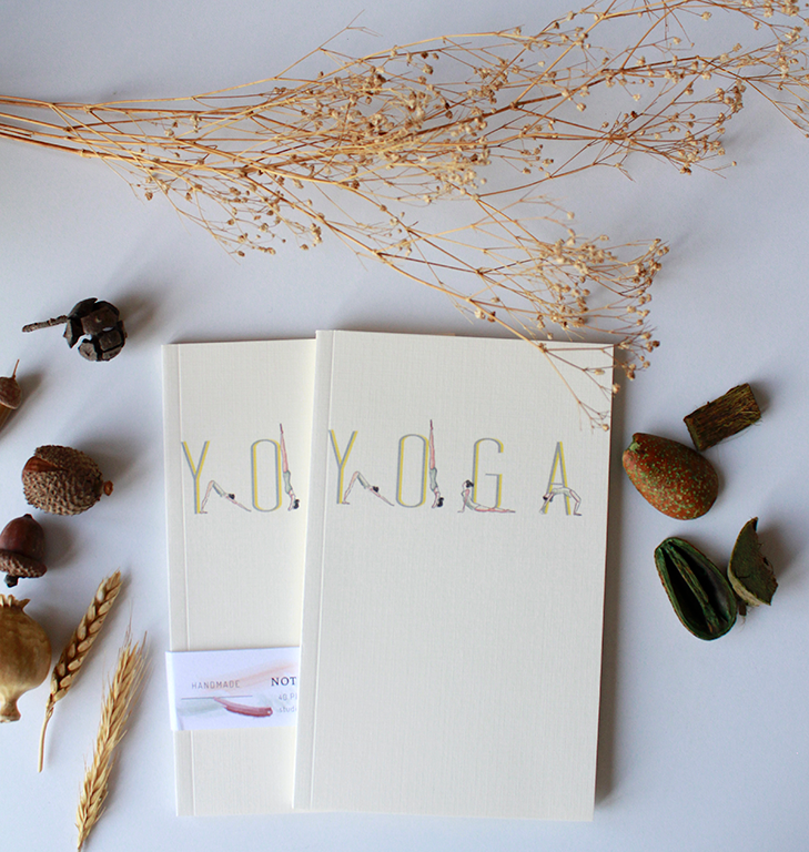 Yoga Watercolored Illustration Notebooks