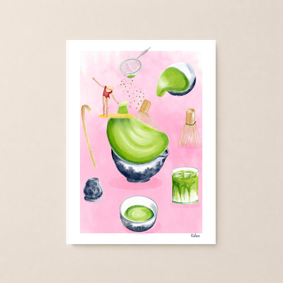 Matcha Watercolor Art Print