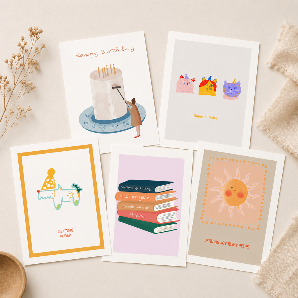 Birthday Postcards Set