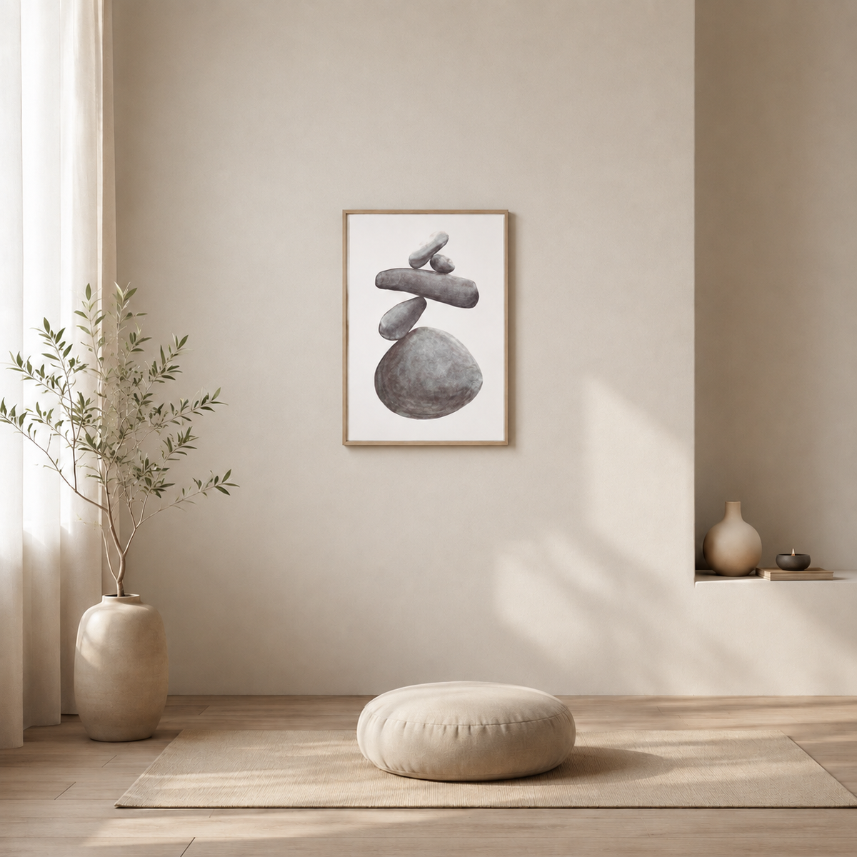 Stay Balanced Pebble Poster