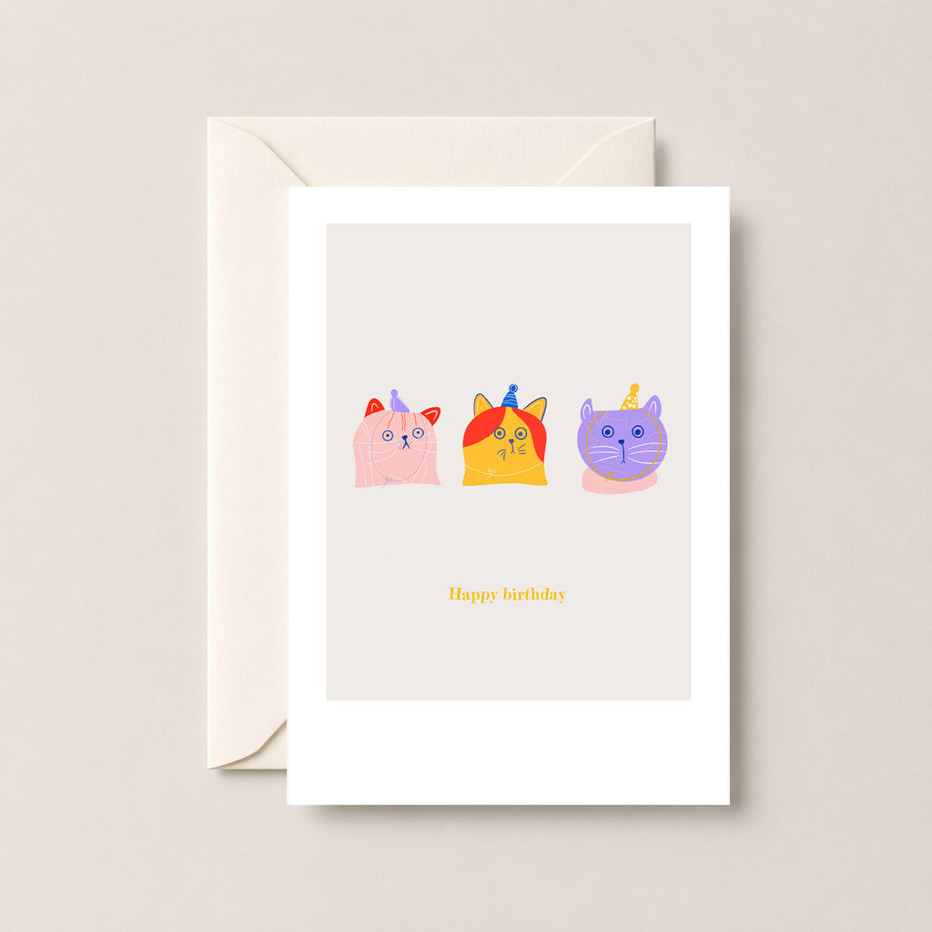 Cats Trio Birthday Postcard