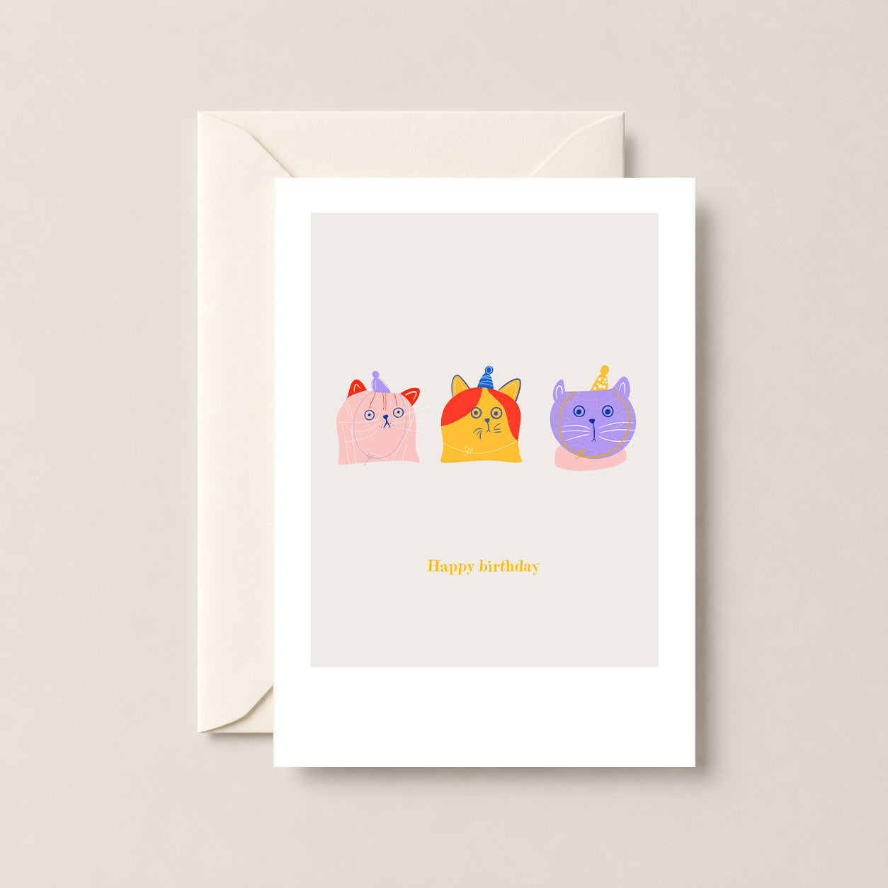 Cats Trio Birthday Postcard