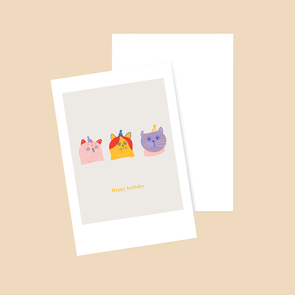 Cats Trio Birthday Postcard