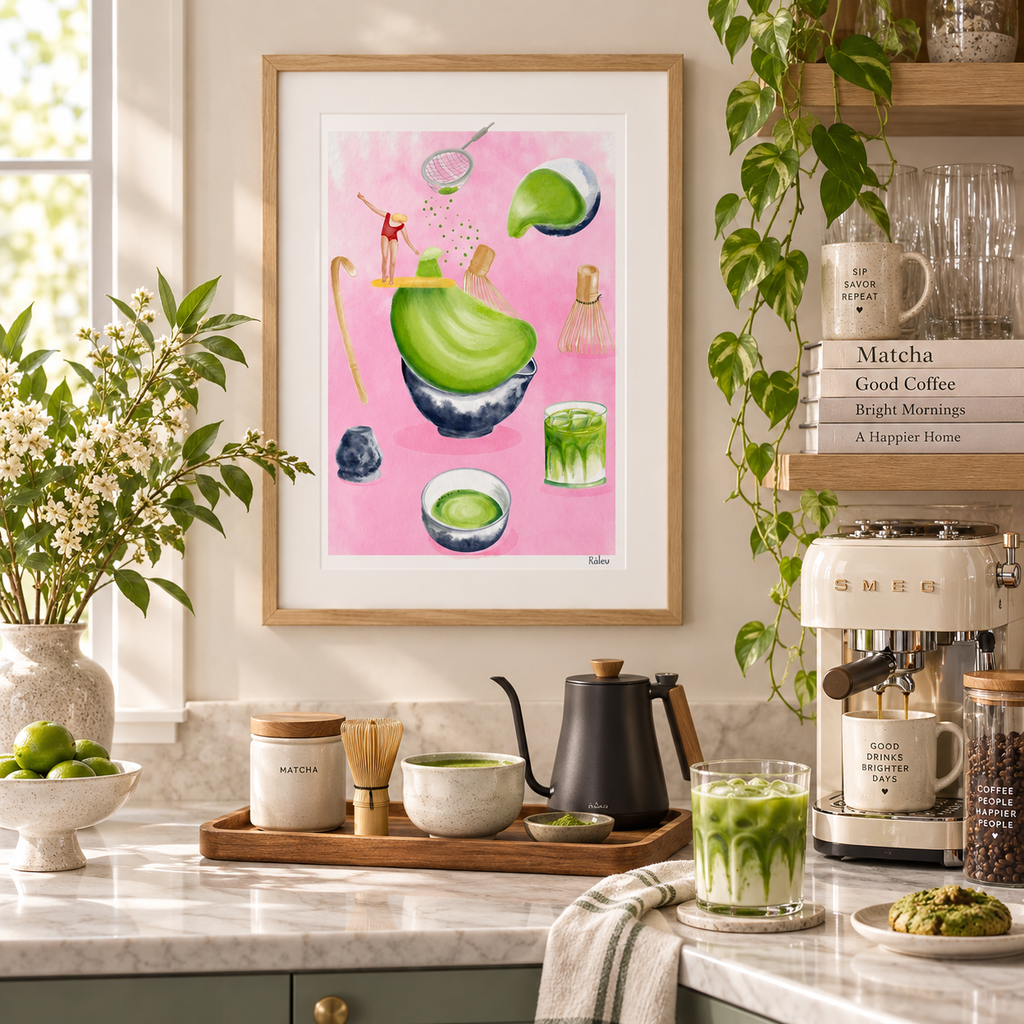 Matcha Watercolor Art Print
