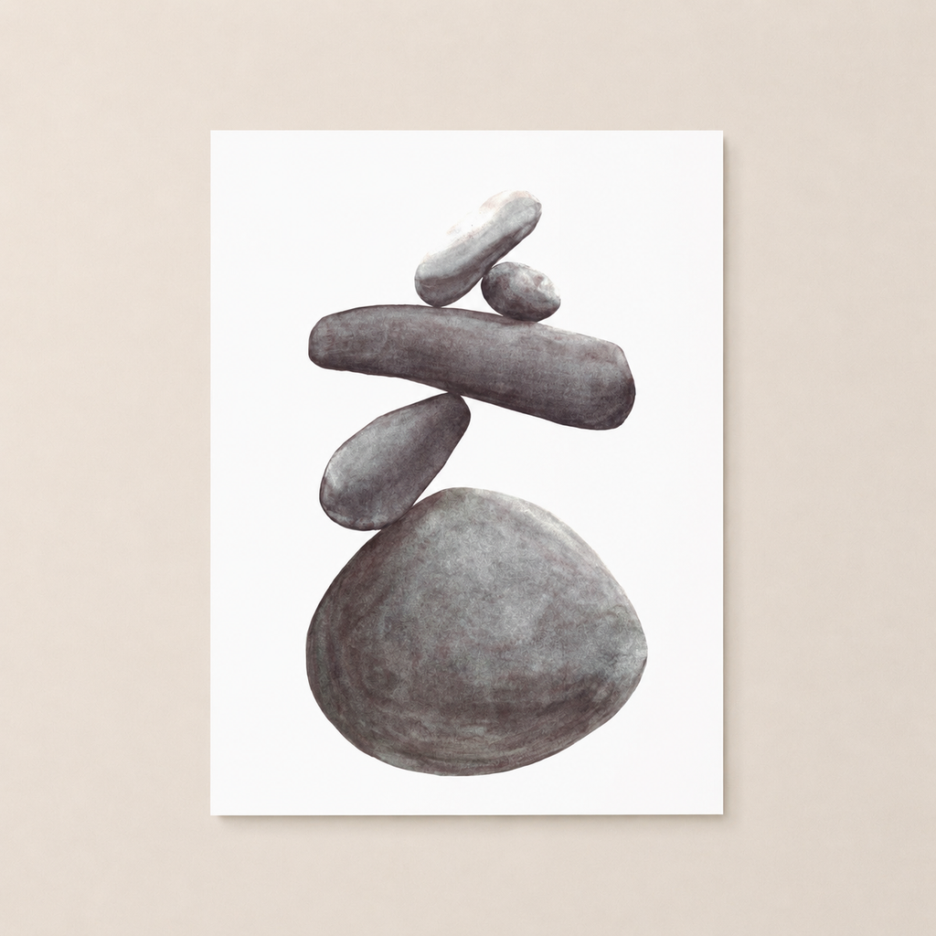Stay Balanced Pebble Poster