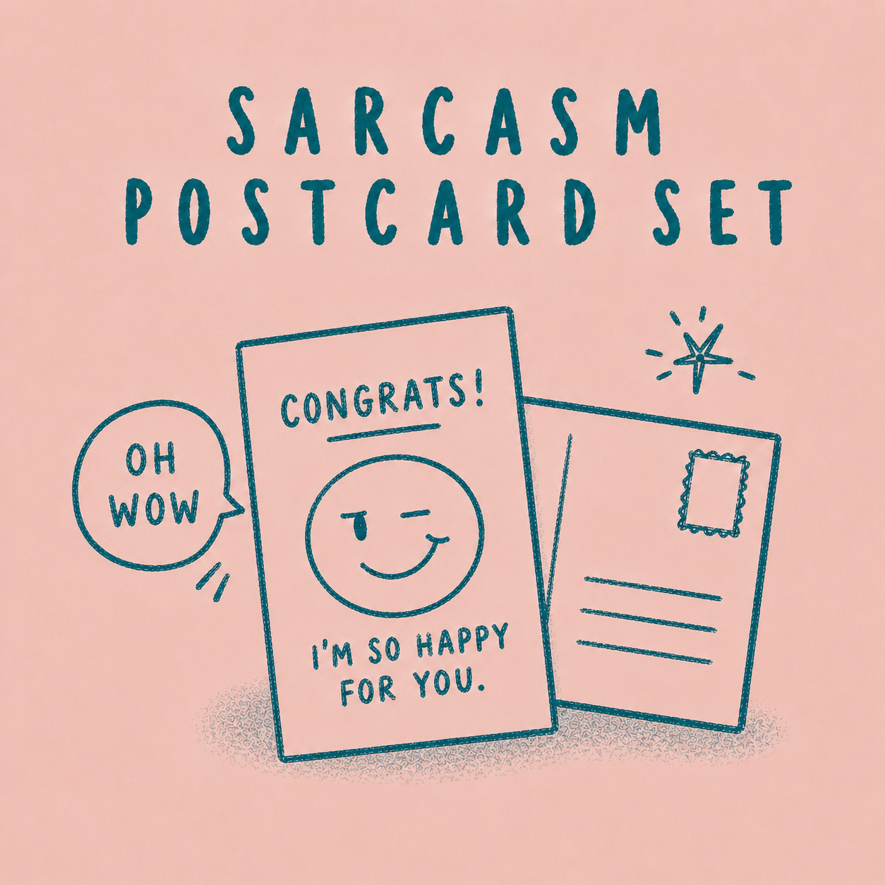 Sarcasm Postcards set
