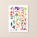 Veggies & Fruits Watercolor Art Print