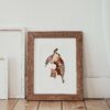 Blissful Leap Cat Watercolor Art Print
